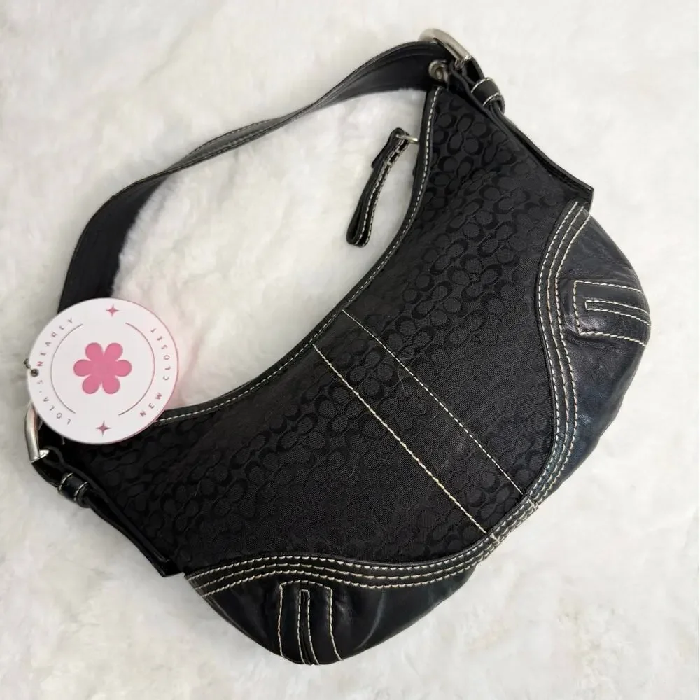 y2k Coach Vintage Soho Black Hobo Shoulder Bag